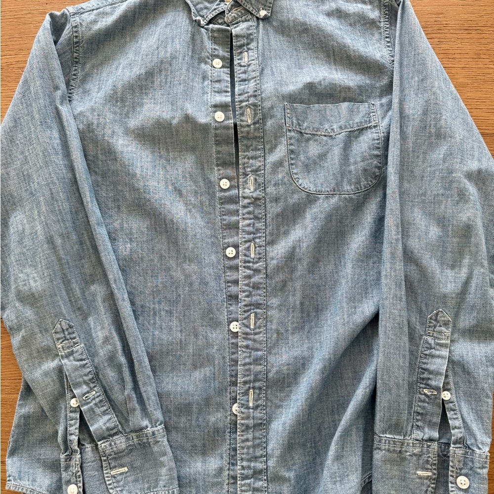 J. Crew Light W Chambray  Button Down Shirt
